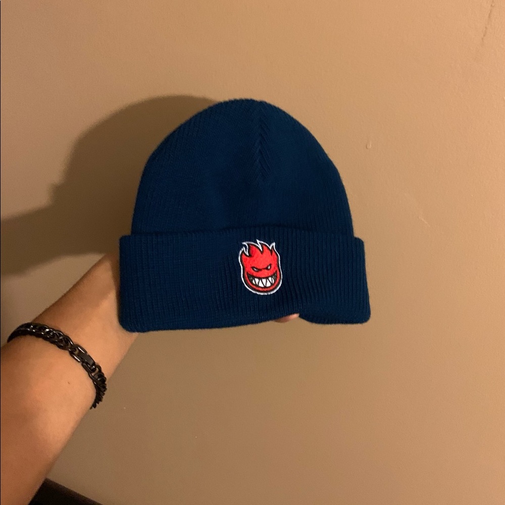 New Spitfire navy/red embroidered beanie. Never worn.